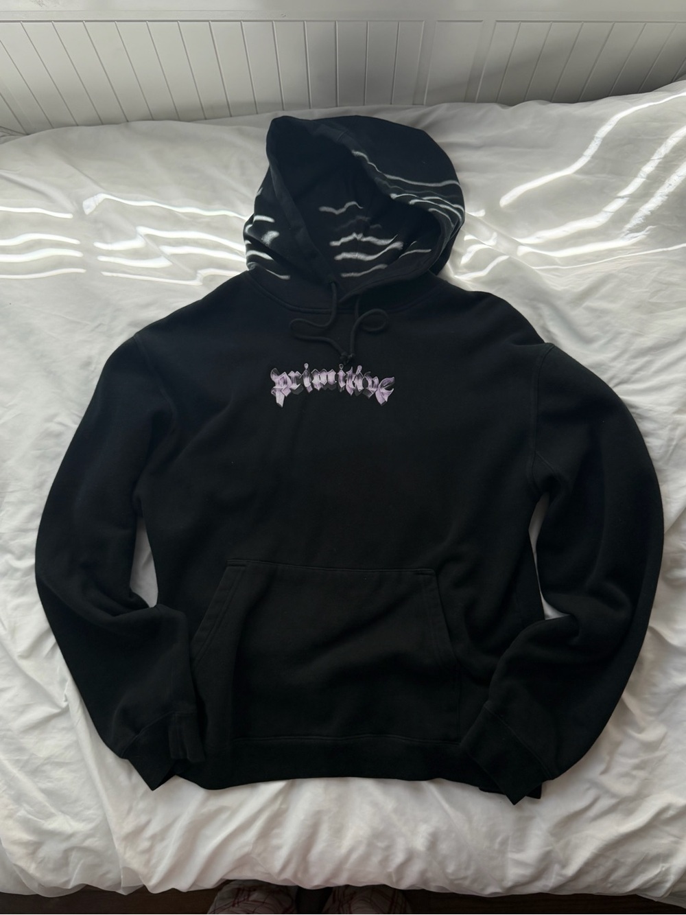 Primitive black Hoodie with Purple Gothic Script